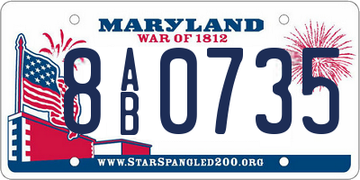 MD license plate 8AB0735
