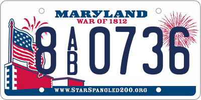 MD license plate 8AB0736