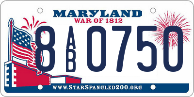 MD license plate 8AB0750