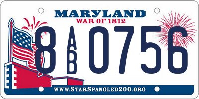 MD license plate 8AB0756