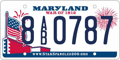 MD license plate 8AB0787