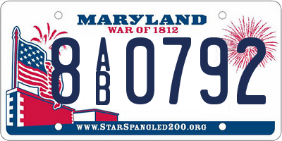 MD license plate 8AB0792