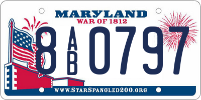 MD license plate 8AB0797