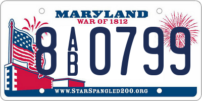 MD license plate 8AB0799
