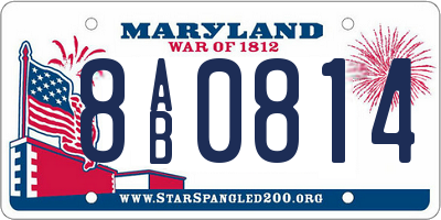 MD license plate 8AB0814
