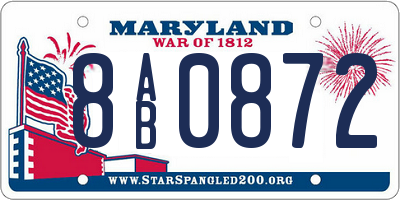 MD license plate 8AB0872