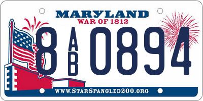 MD license plate 8AB0894