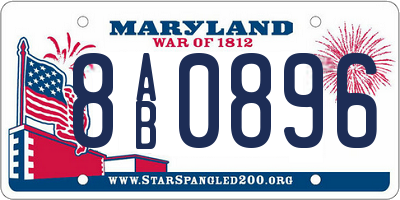 MD license plate 8AB0896