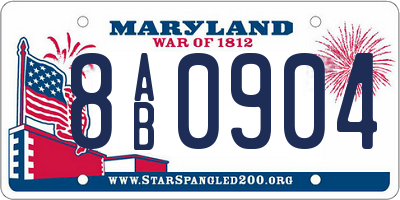 MD license plate 8AB0904