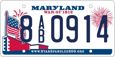 MD license plate 8AB0914