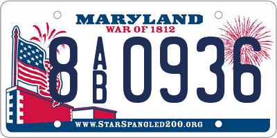 MD license plate 8AB0936