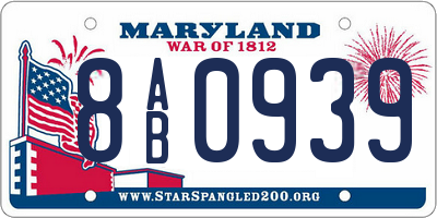 MD license plate 8AB0939