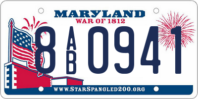 MD license plate 8AB0941
