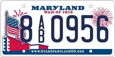 MD license plate 8AB0956
