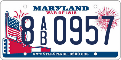 MD license plate 8AB0957