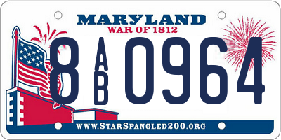 MD license plate 8AB0964