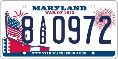 MD license plate 8AB0972