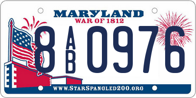 MD license plate 8AB0976