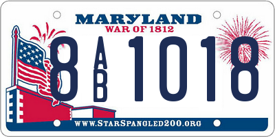 MD license plate 8AB1018