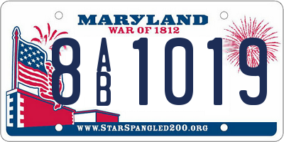 MD license plate 8AB1019