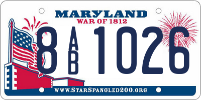 MD license plate 8AB1026