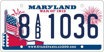MD license plate 8AB1036