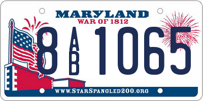 MD license plate 8AB1065