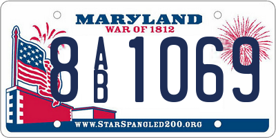 MD license plate 8AB1069