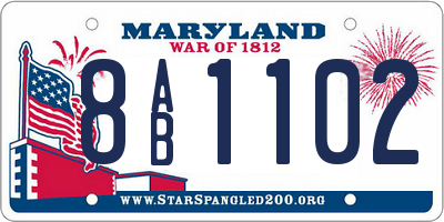 MD license plate 8AB1102