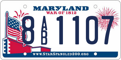 MD license plate 8AB1107