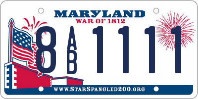 MD license plate 8AB1111