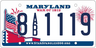 MD license plate 8AB1119