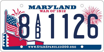 MD license plate 8AB1126
