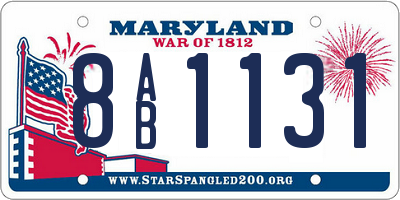 MD license plate 8AB1131
