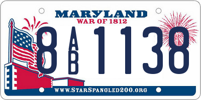 MD license plate 8AB1138