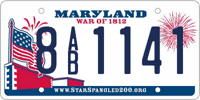 MD license plate 8AB1141