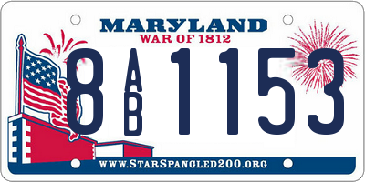 MD license plate 8AB1153