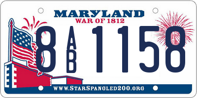 MD license plate 8AB1158