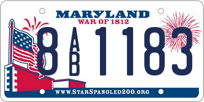 MD license plate 8AB1183