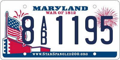 MD license plate 8AB1195