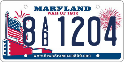 MD license plate 8AB1204