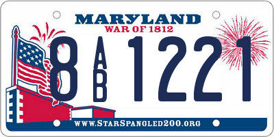 MD license plate 8AB1221