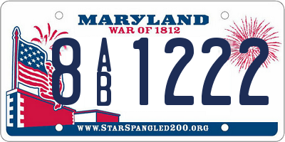MD license plate 8AB1222