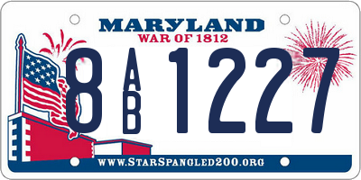 MD license plate 8AB1227