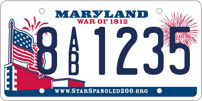 MD license plate 8AB1235