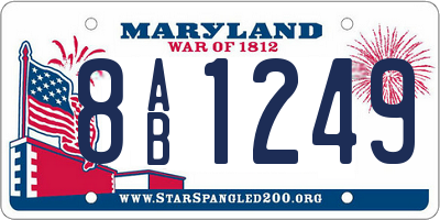 MD license plate 8AB1249