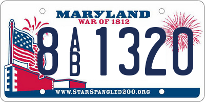 MD license plate 8AB1320