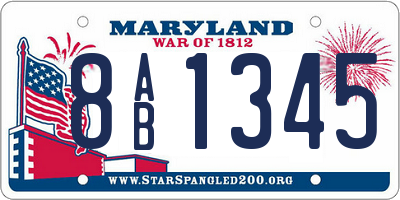 MD license plate 8AB1345
