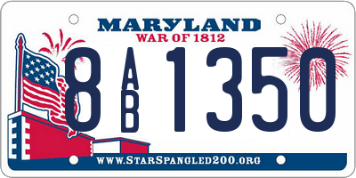 MD license plate 8AB1350