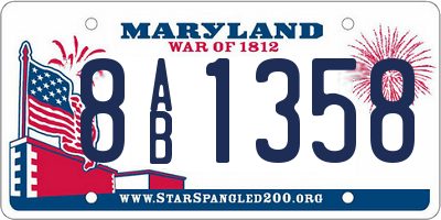 MD license plate 8AB1358